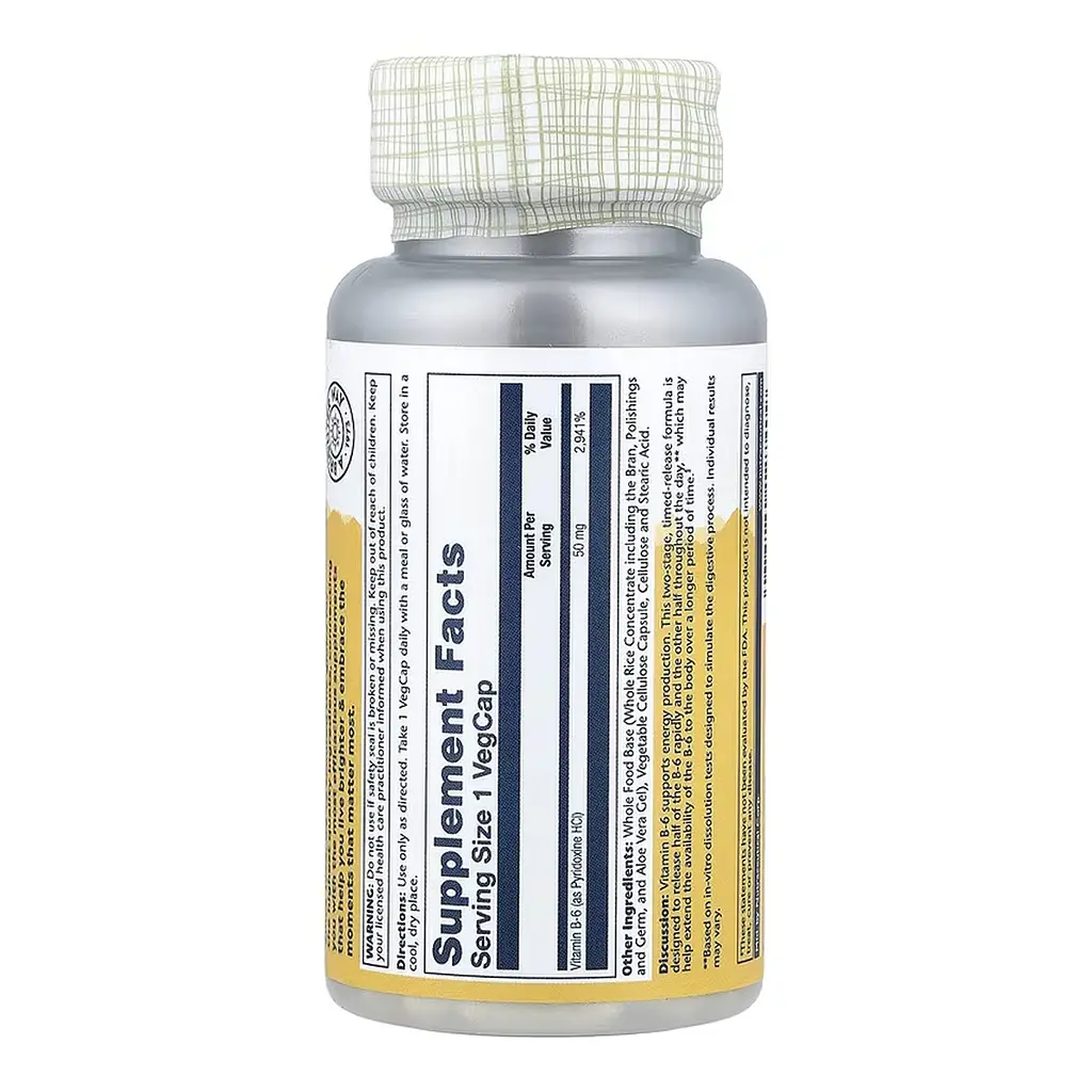 Vitamin B-6 Timed-Release 50mg - 60 vcaps - фото 2