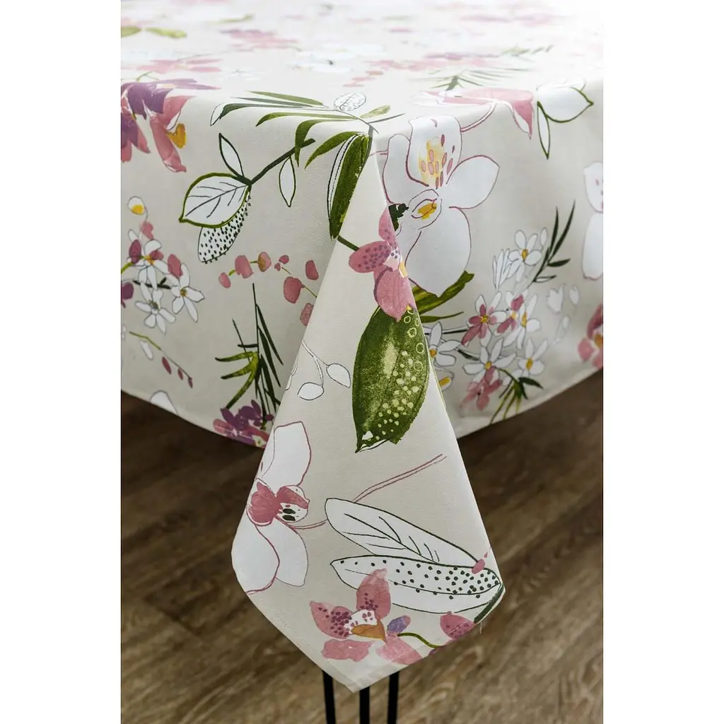 Скатерть Прованс Орхидея 136х120 см бежевая (30890) - фото 2