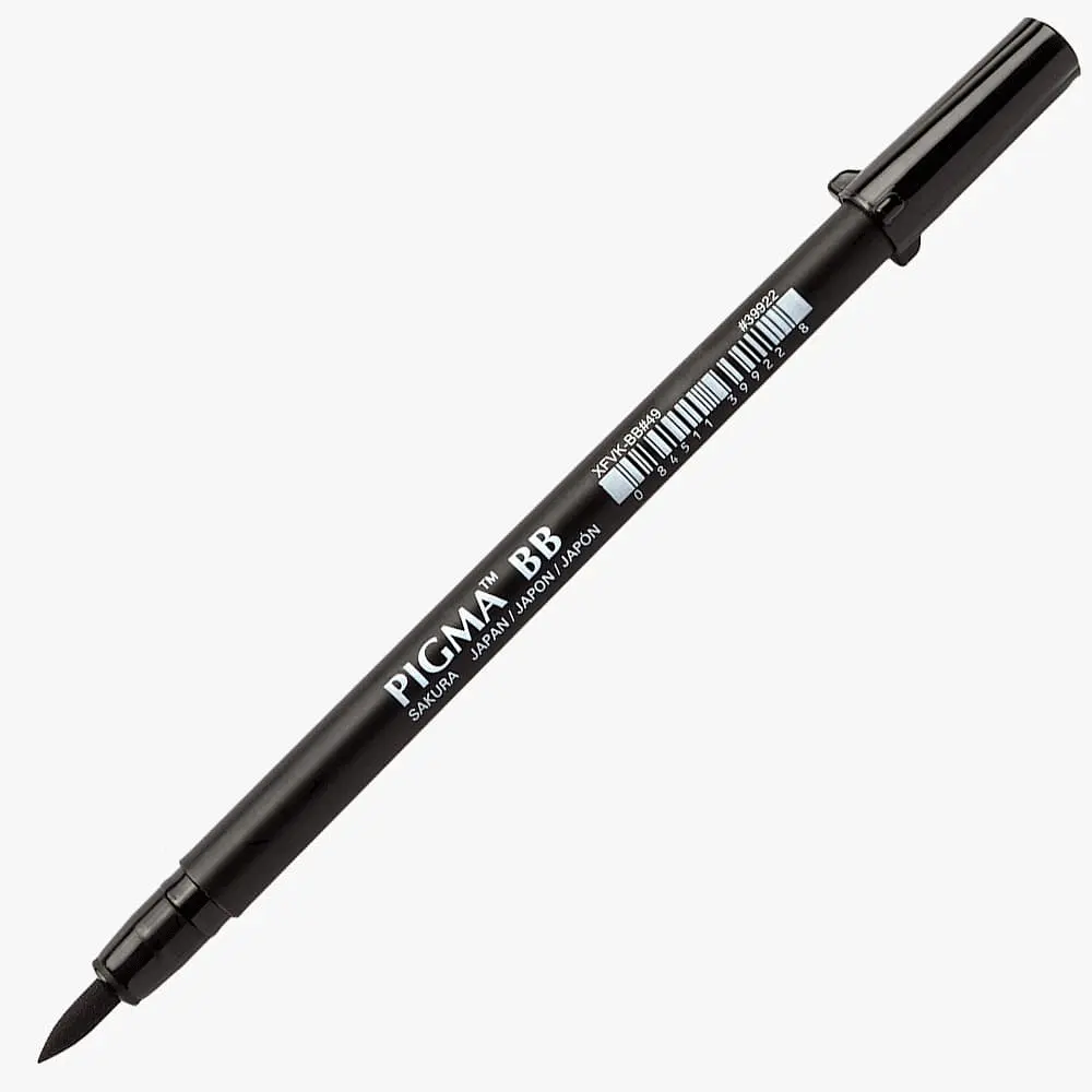 Лінер-ручка Sakura PIGMA PEN Brush BB, чорний - фото 2