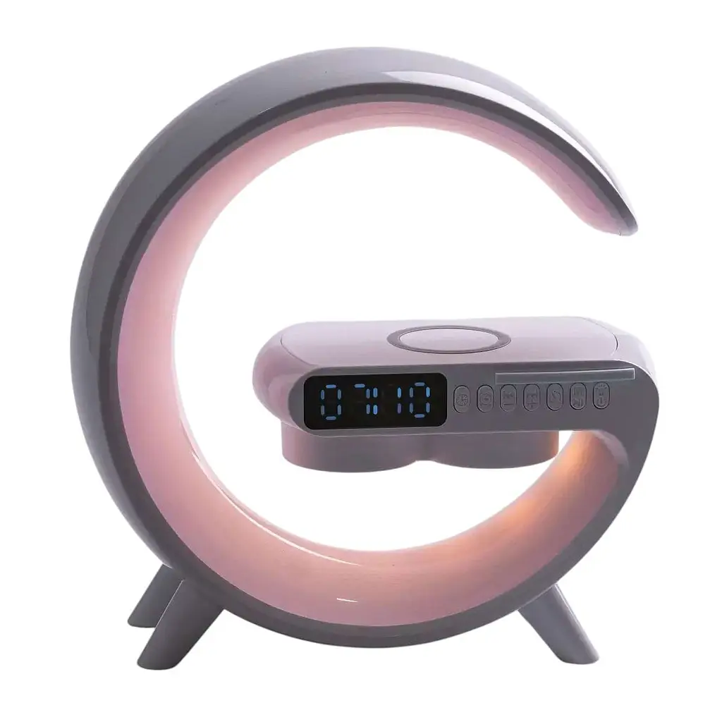 Портативная колонка Smart X BT/TF/Wireless Charger/USB/FM/AUX/Clock UR126 c RGB-подсветкой 15 Вт, белая - фото 3