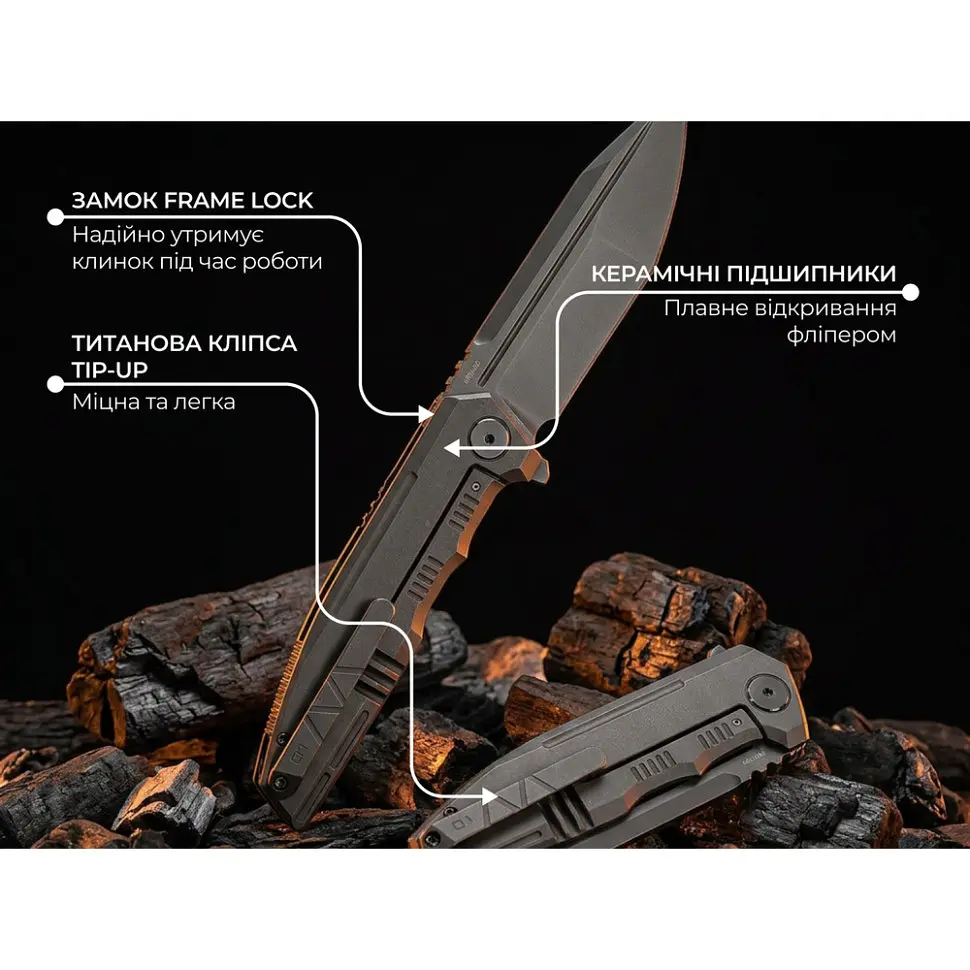 Ніж складаний туристичний Weknife Breach (9.8 см) Bohler M390 / Titanium вугільно-сірий - фото 12