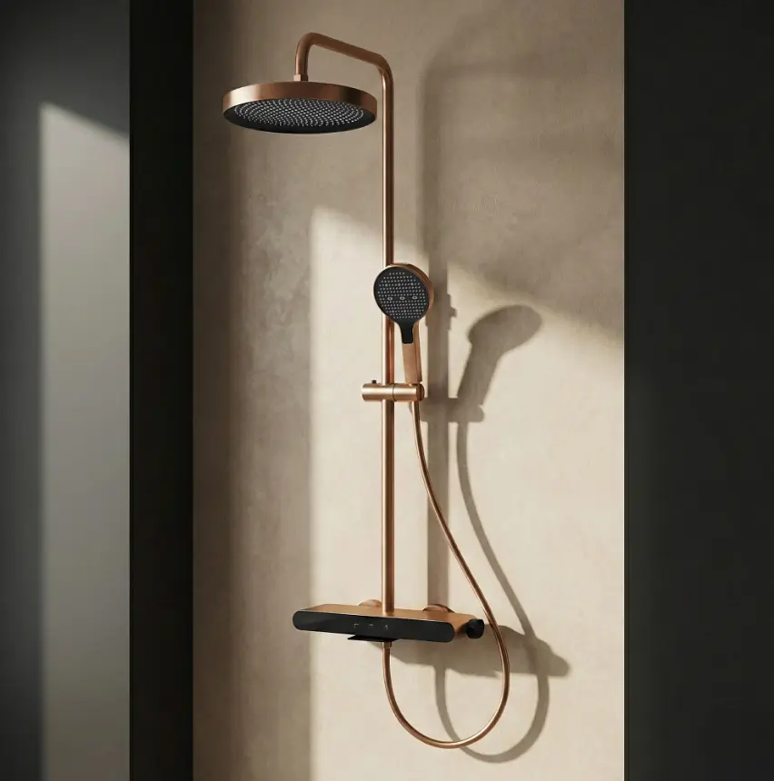 Душова система з виливом Rea Farel brushed copper REA-P0357 - фото 2