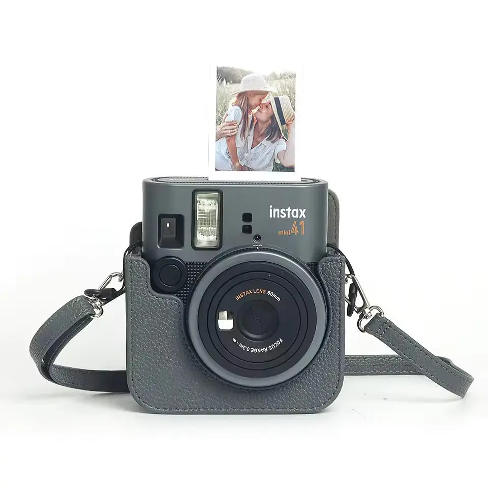 Подарунковий набір Фотоапарат Fujifilm Instax Mini 41 Фотопапір 50 шт Чохол Фотоальбом на 108 фото сірий - фото 3