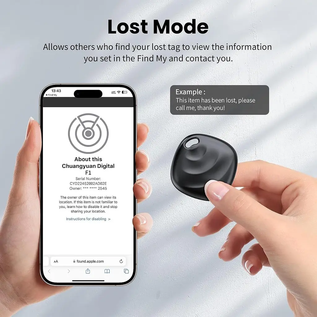 Bluetooth-трекери Hoxe для Apple Find My, комплект 4 шт з батарейками - фото 4