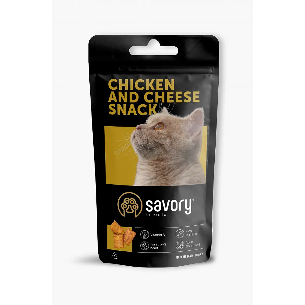 Хрусткі ласощі Savory Snack Подушечки для вибагливих котів, з куркою та сиром 60 г (31461) - фото 2