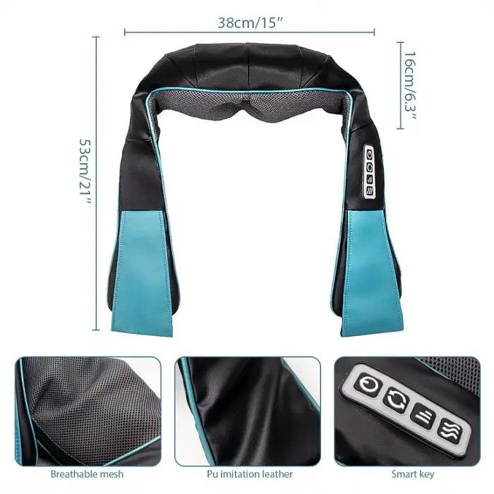 Масажер для шиї та плечей роликовий електричний фізіотерапевтичний Massage Shawl HSM-50308 - фото 2