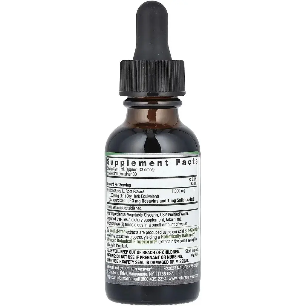 Екстракт кореня родіоли Nature's Answer Rhodiola Root Alcohol-Free 30 мл - фото 2