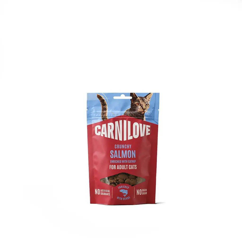 Ласощі для котів хрусткі Carnilove Crunchy Snack Salmon with Catnip лосось і котяча м'ята 50 г