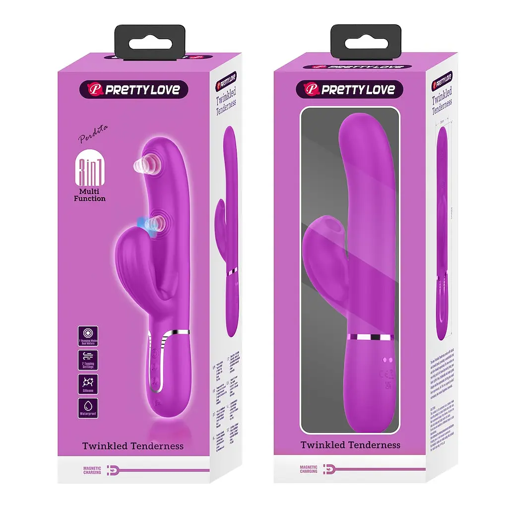 Вібратор-кролик Pretty Love Twinkled Tenderness Perdita 22.8 см рожевий - фото 9