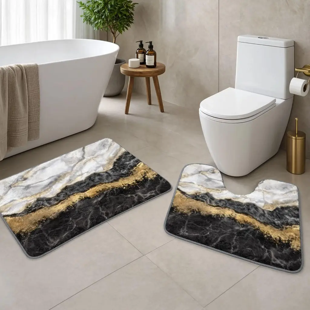 Набір килимків для ванної та туалету Modern Marble 50*80/40*50 см Yiwu HP-42-182 - фото 2