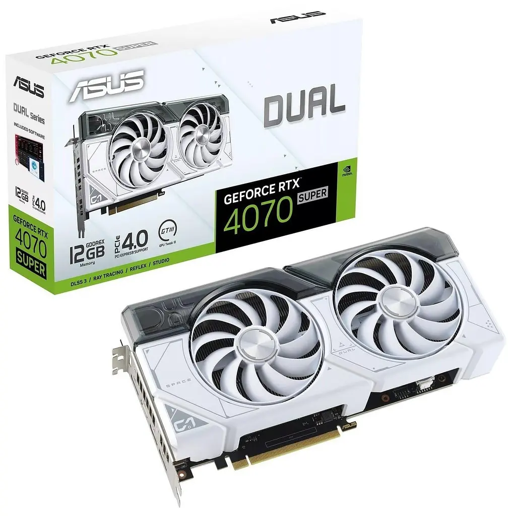 Відеокарта ASUS RTX 4070 SUPER 12GB DUAL WHITE (DUAL-RTX4070S-12G-WHITE) (GDDR6X, 192 bit, PCI-E v4.0) Б/в - фото 9