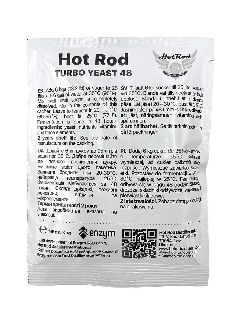 Турбо дрожжи Hot Rod Distiller 48 на 25 л 146 г - фото 2