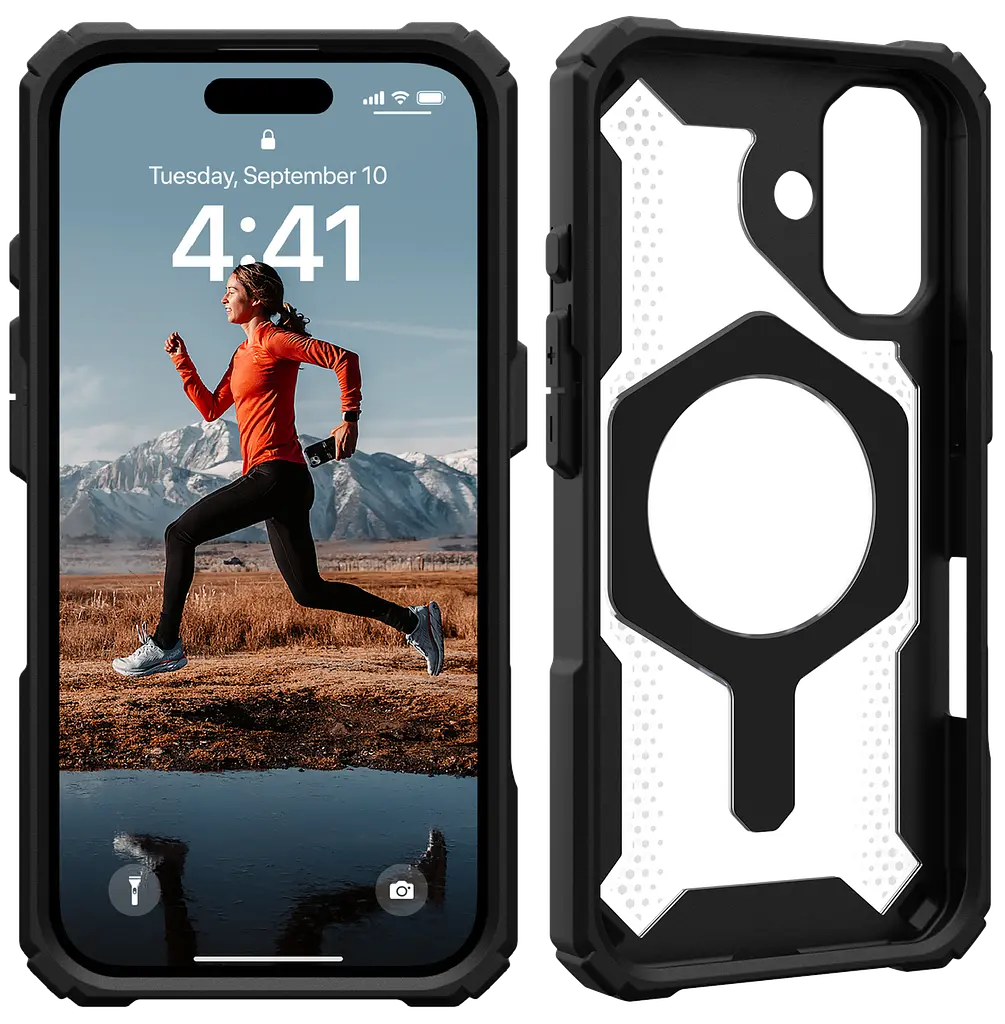 Оригінальний протиударний чохол для iPhone 16 UAG Plasma XTE MagSafe Black 11447611404G з підставкою - фото 9