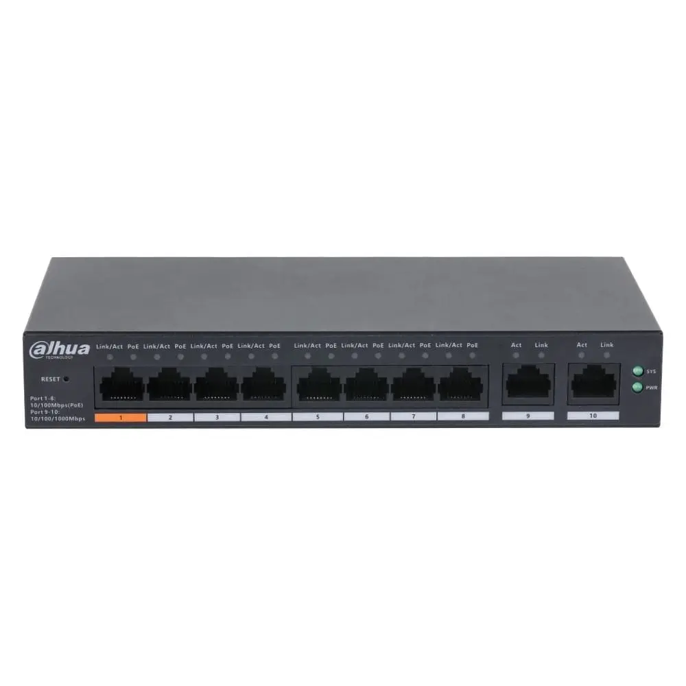 PoE-комутатор 10-портовий керований L2 Dahua DH-CS4010-8ET-60 з 8 портами PoE 60W (99-00023172) - фото 2