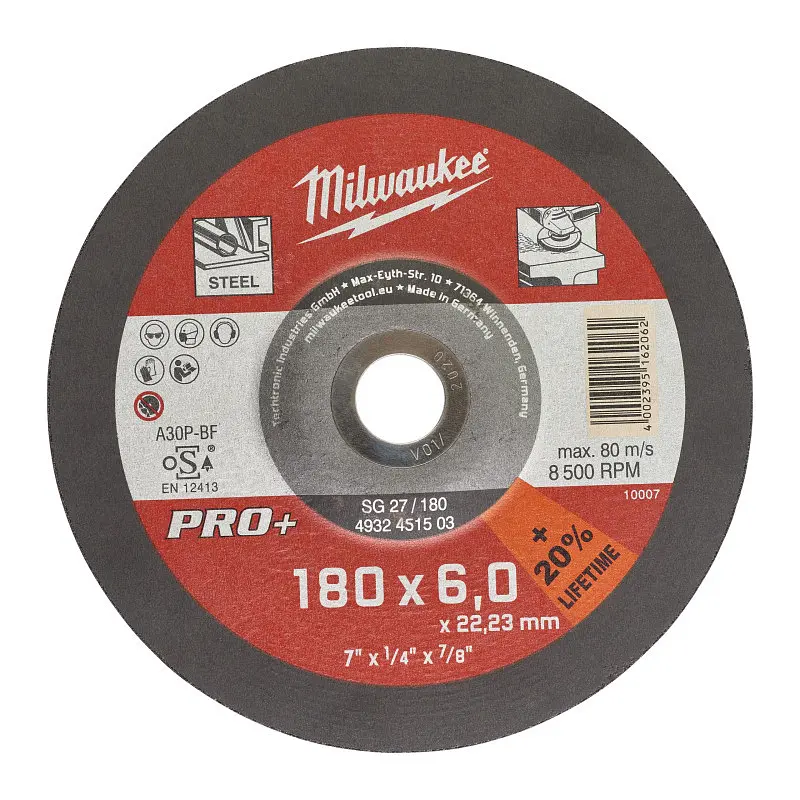 Диск зачистний для металу MILWAUKEE, SG 27/150х6 PRO+, діаметр 150мм - фото 2
