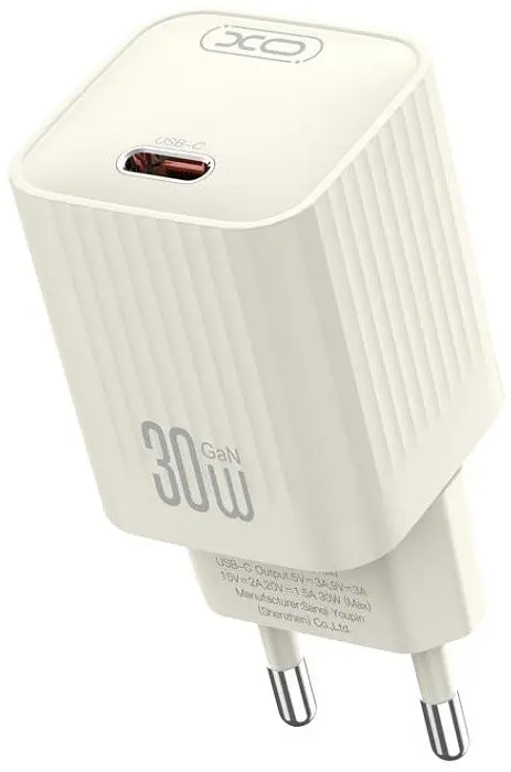 Сітчасте зарядне пристрій XO L148 single USB-C 30W 3A Beige