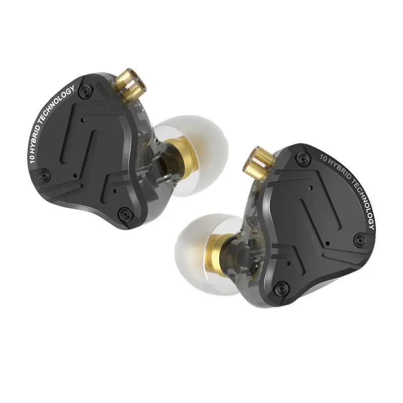 Гібридні навушники KZ ZS10 Pro X з мікрофоном (Чорний) - фото 2