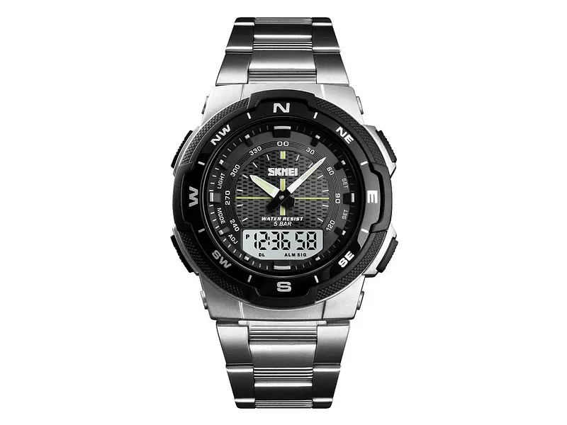 Чоловічий наручний годинник 1370SI Silver Skmei acs0030785 - фото 2