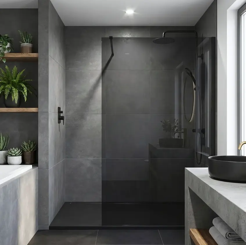 Душова стінка Rea Flexi 80x195 grey black KPL-K99186 - фото 4