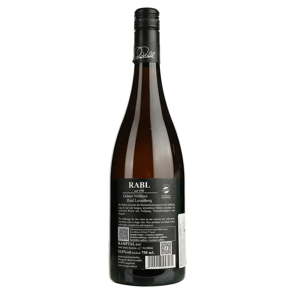 Вино Rabl Gruner Veltliner Loiserberg Alte Reben, 13,5%, 0,75 л (762843) - фото 2