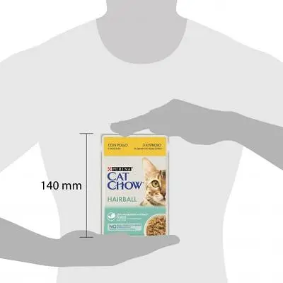 Вологий корм для кішок Purina Cat Chow Hairball з куркою та зеленою квасолею в желе 85г (7613037031393) - фото 3