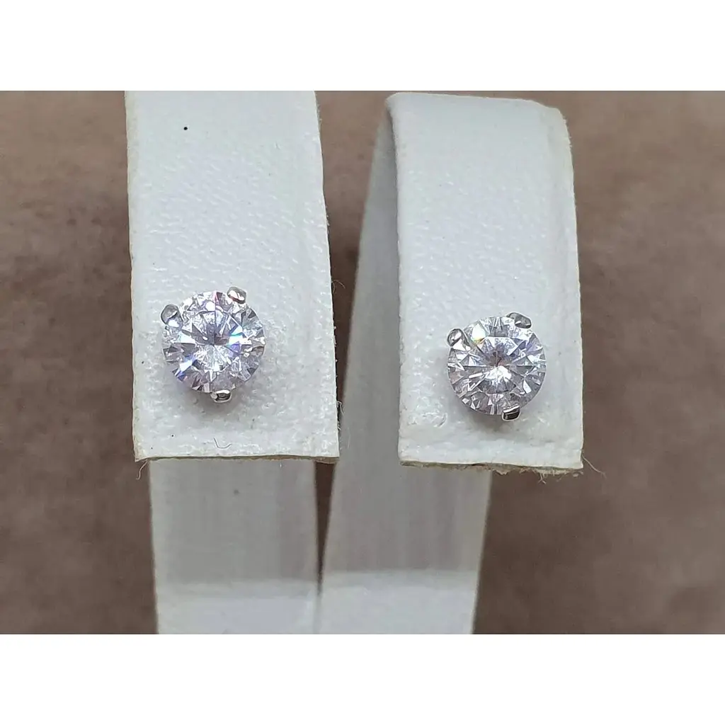 Золотые серьги-пуссеты Гаразд с фианитами. 3531658 - фото 3