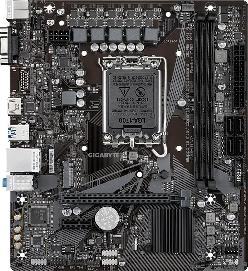 Mатеринська плата Gigabyte H610M H V2 LGA 1700 (H610M H V2) - фото 3