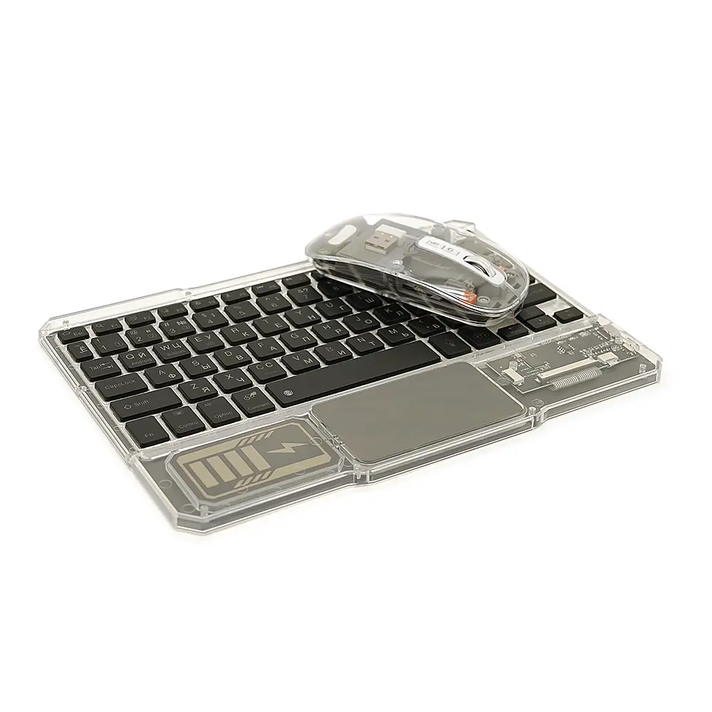 Бездротовий комплект Voltronic YT-KB333 (KB+Mouse), (Eng / Pyc), 2.4G, 78 клавіш, Black/Transparent, Box - фото 3