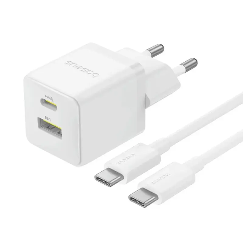 МЗП Palm Fast Charger PD30W+QC3.0 (1USB-A/1C) + кабель Type-C to Type-C (P1011160A) Moon Whit Baseus teh0029608 - фото 2