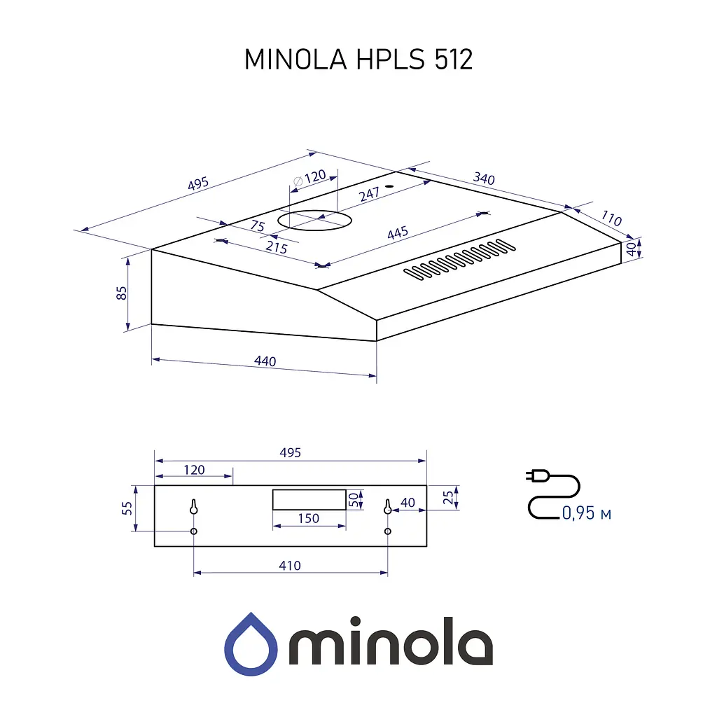 Витяжка плоска Minola HPLS 512 I - фото 12