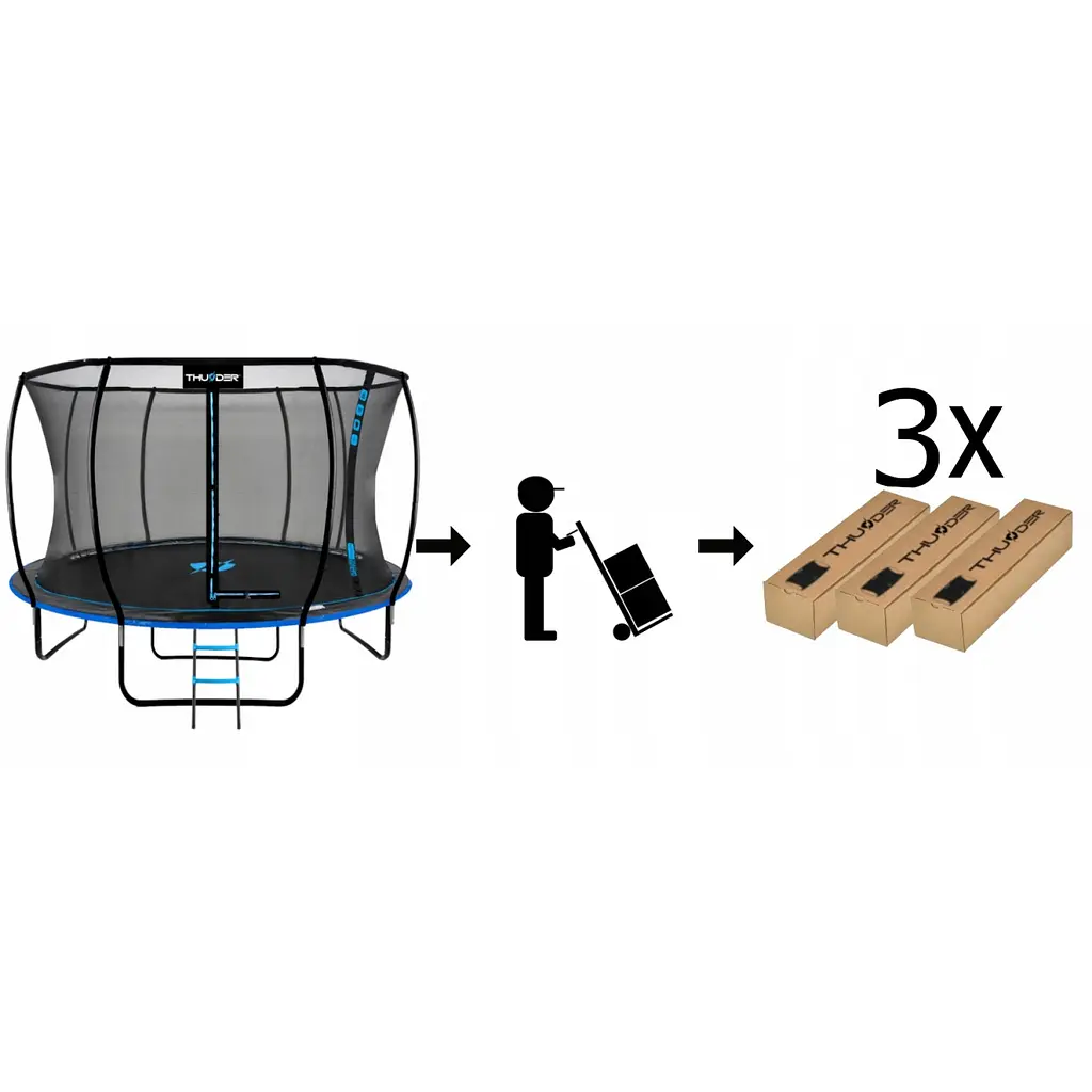 Батут із внутрішньою сіткою THUNDER Inside Ultra 14FT 435 см Black/Blue - фото 12