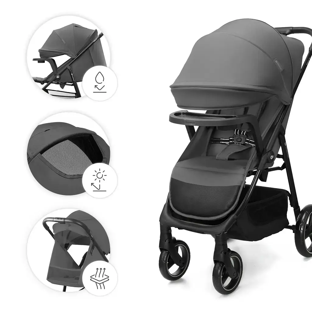Прогулянкова коляска Kinderkraft Trig 3 Tray Grey (KSTRIG03GRY000T) - фото 5