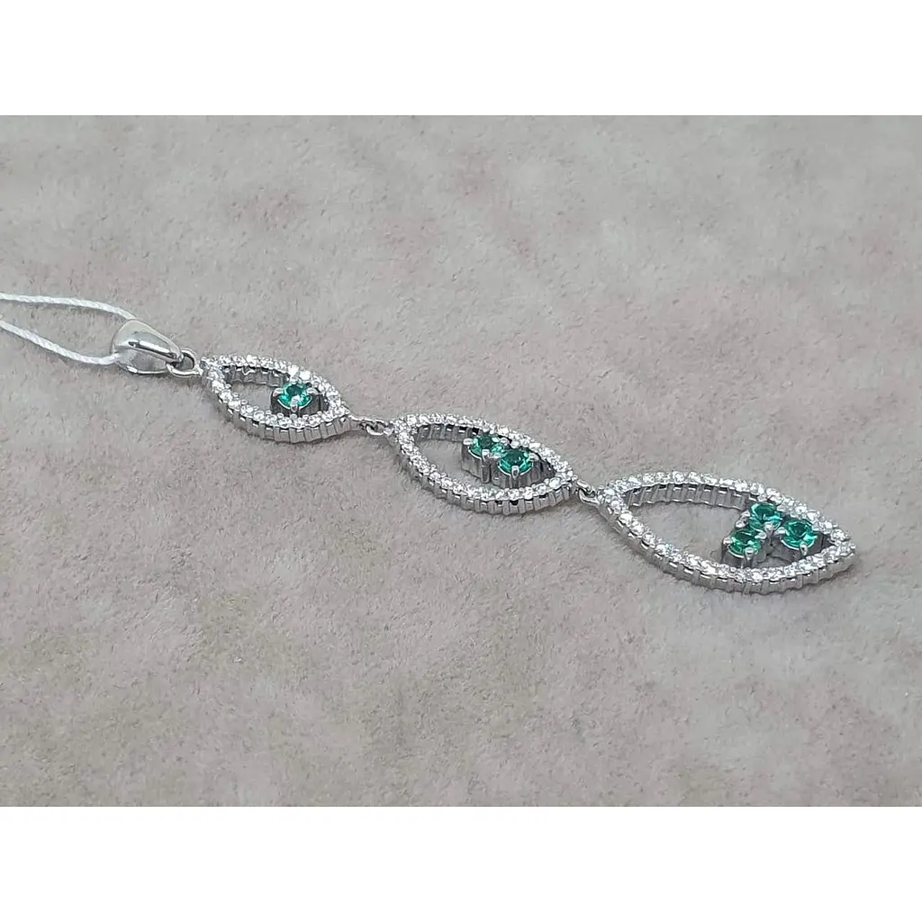 Золота підвіска Ірис з діамантами і смарагдами. 1ПИ31049 - фото 2