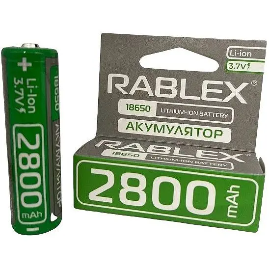 Літій-іонний акумулятор із захистом Rablex 18650 2800 mAh 3.7 V (Li-ion) Original - фото 2