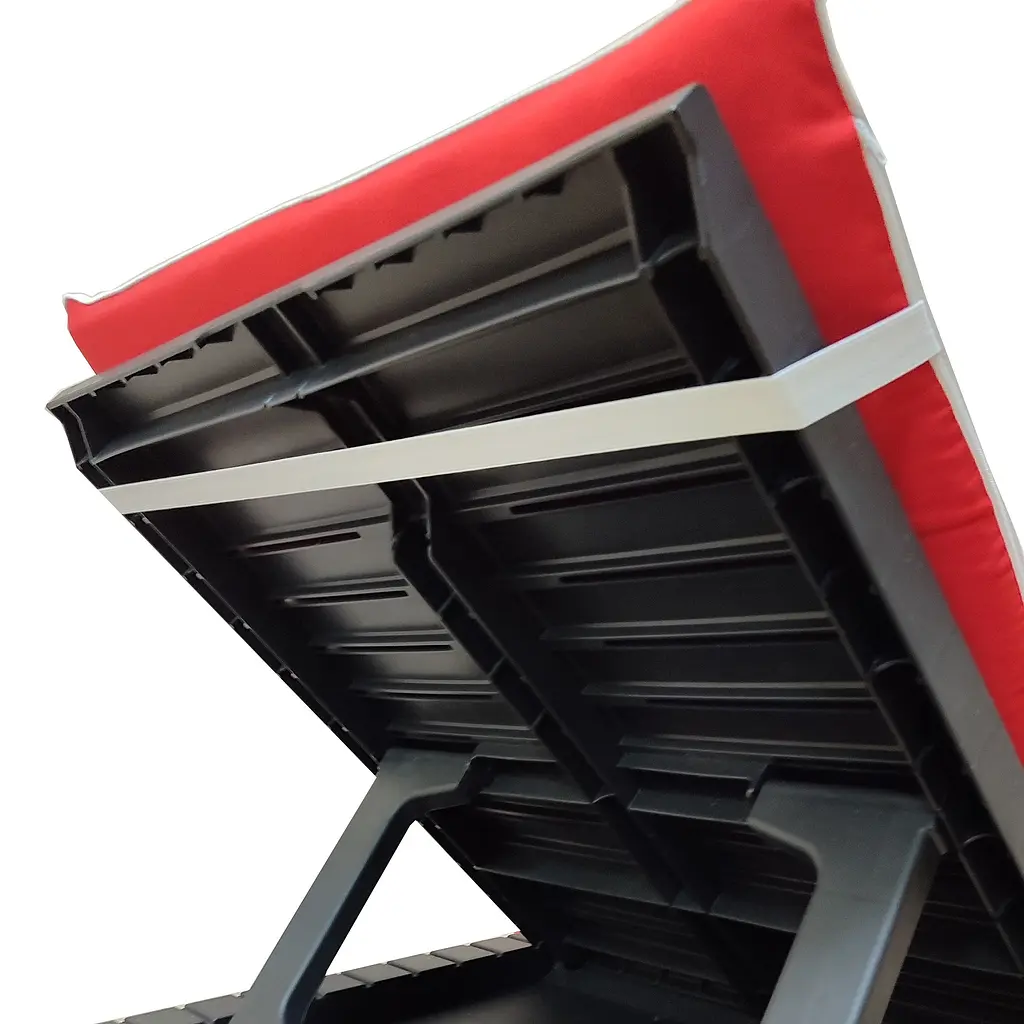 Матрас для шезлонга Ost-Fran Uni бело-красные полосы 1007, 188x58x5 см. - фото 2