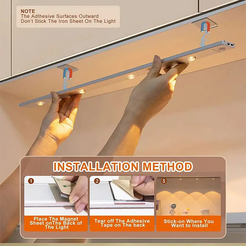 Сенсорний світильник LED з датчиком руху MZ-L1602 (40*10*400mm) White - фото 6