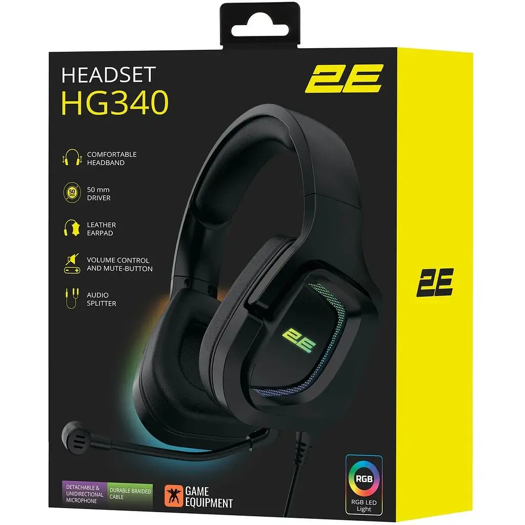 Гарнітура геймерська дротова 2E Gaming HG340 RGB 2 м Чорна - фото 9