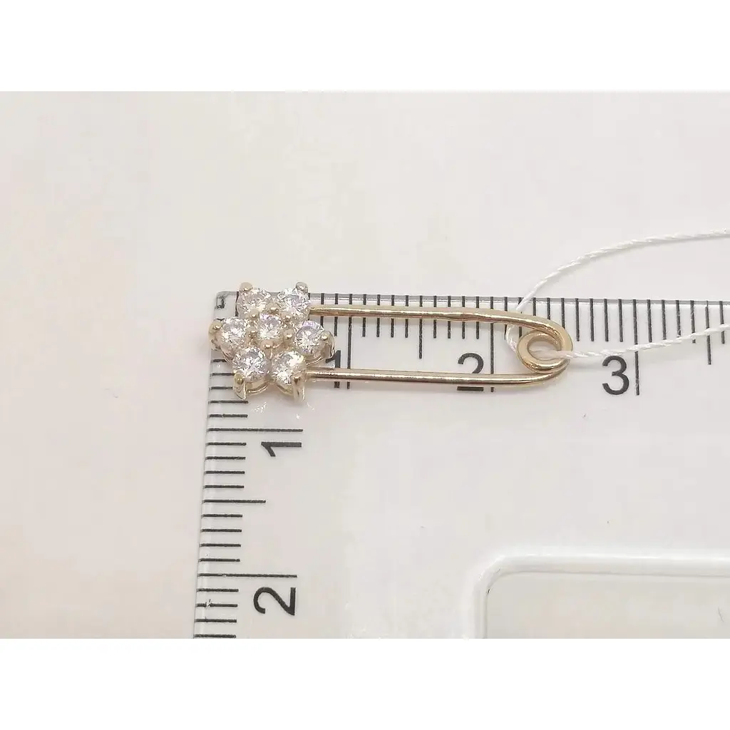 Золота брошка-шпилька Імперія золота Квітка з фіанітами. БШ079И - фото 4