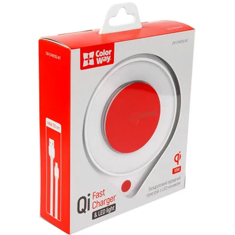 Зарядний пристрій ColorWay Qi Fast Charger (10W)& LED bedside lamp (CW-CHW20Q-WT) - фото 11