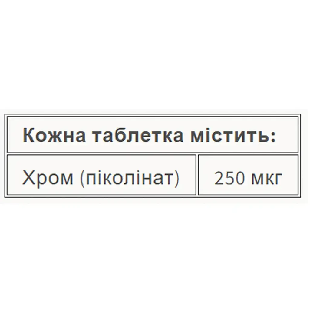 Дієтична добавка Natural Factors Chromium Picolinate 250 мкг 90 таблеток - фото 2