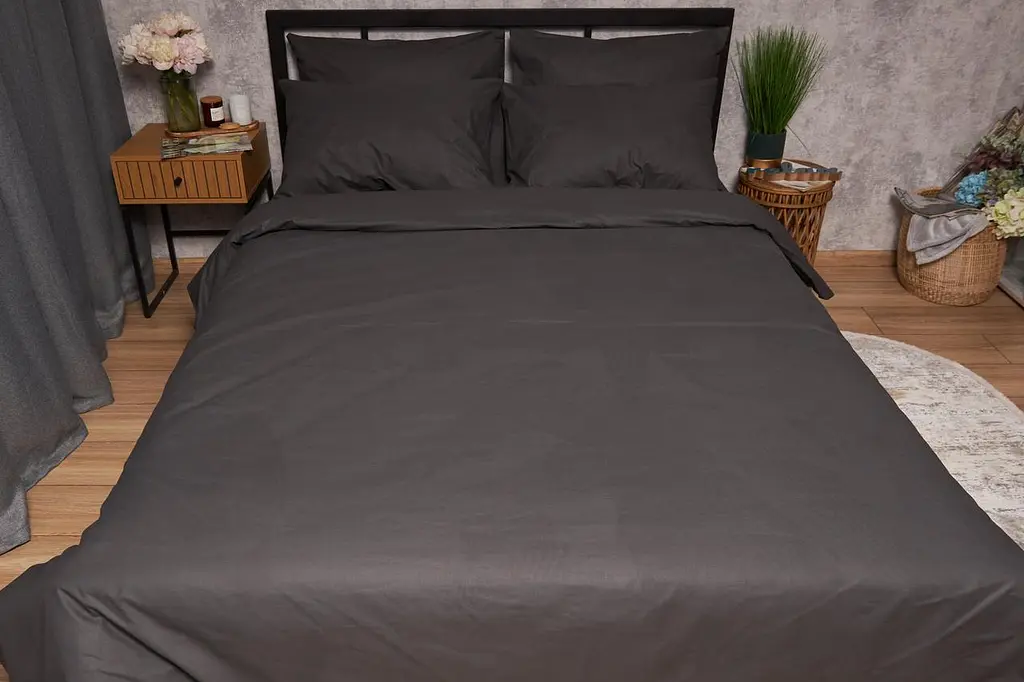 Комплект постільної білизни Moon&Star King Size 220x240 наволочки 2х50х70 Sweat Gray Бязь Gold Люкс - фото 2