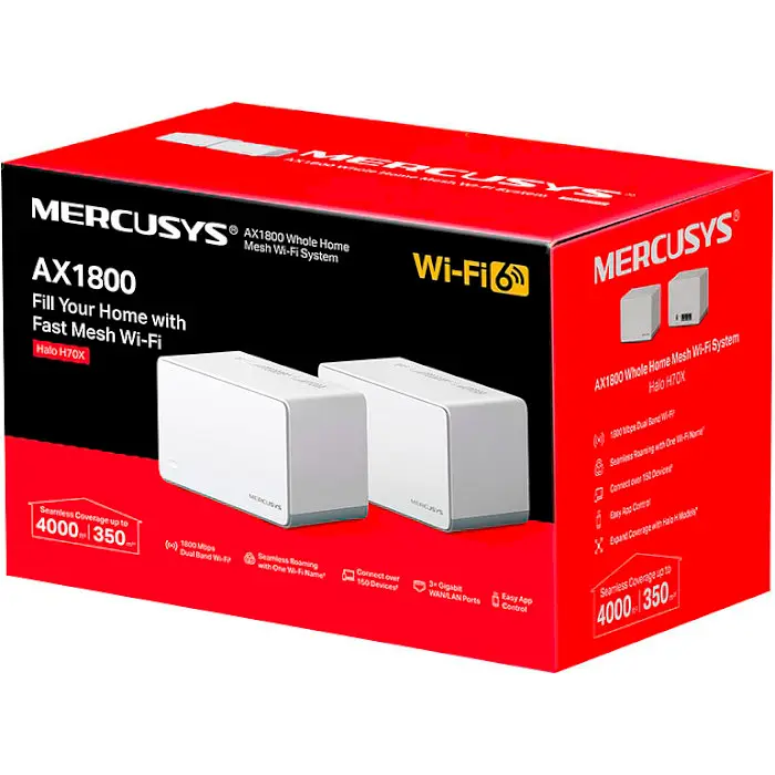 Маршрутизатор Mercusys Halo H70X 2-pack - фото 3