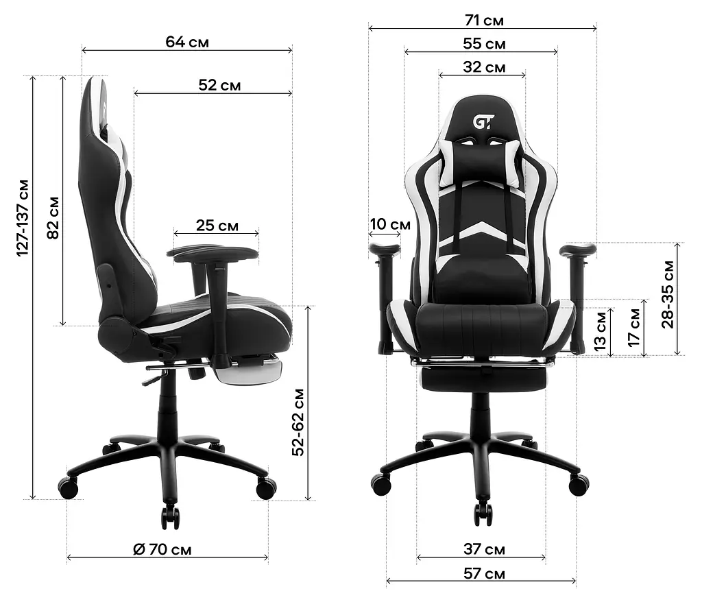 Геймерське крісло GT Racer сіре із чорним (X-2534-F Fabric Gray/Black Suede) - фото 2