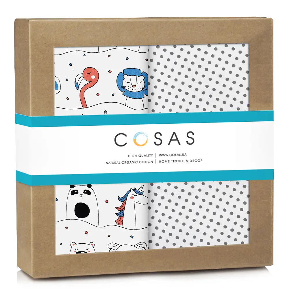 Багаторазові пелюшки дитячі ANIMALS CS2 2шт COSAS (4822052128152)