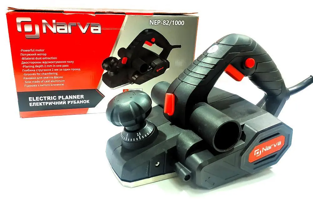 Электрорубанок Narva NEP-82/1000 82 мм 17000 об/мин 1000 Вт 30412 - фото 2