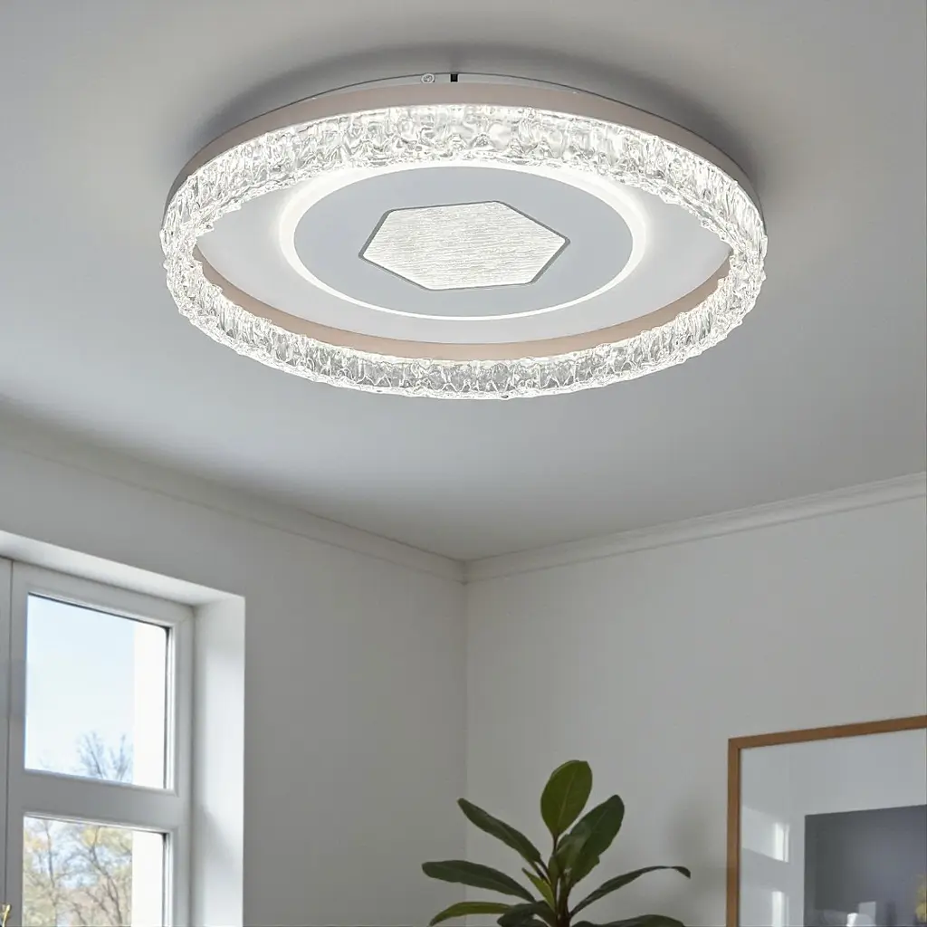 Стильна стельова LED люстра у вітальню Diasha WG5157/A WH, Ø48 см, 85 W - фото 2