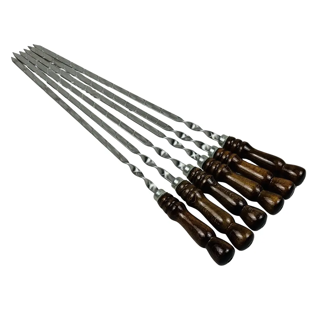 Набір подарункових шампурів для барбекю у стильному дерев'яному кейсі ручної роботи Кізляр - фото 5