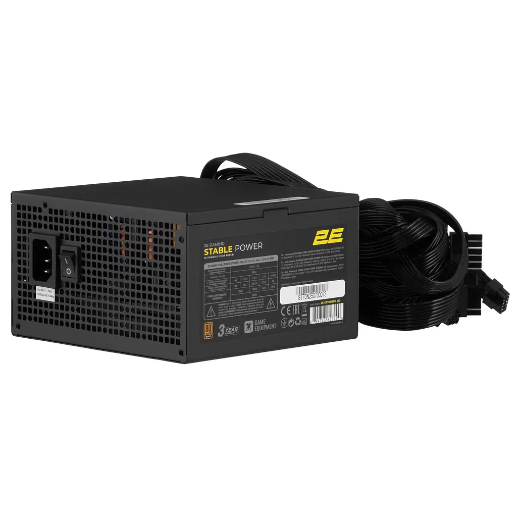 2E Gaming Блок живлення 2E GAMING Stable Power Pro ATX3.1 GEN5.0 (700W), >85%, 80+ Bronze, 120мм, 1xMB 24pin(20+4), 2xCPU 8pin(4+4), 3xMolex, 6xSATA, 4 GEN5 16pin - фото 5
