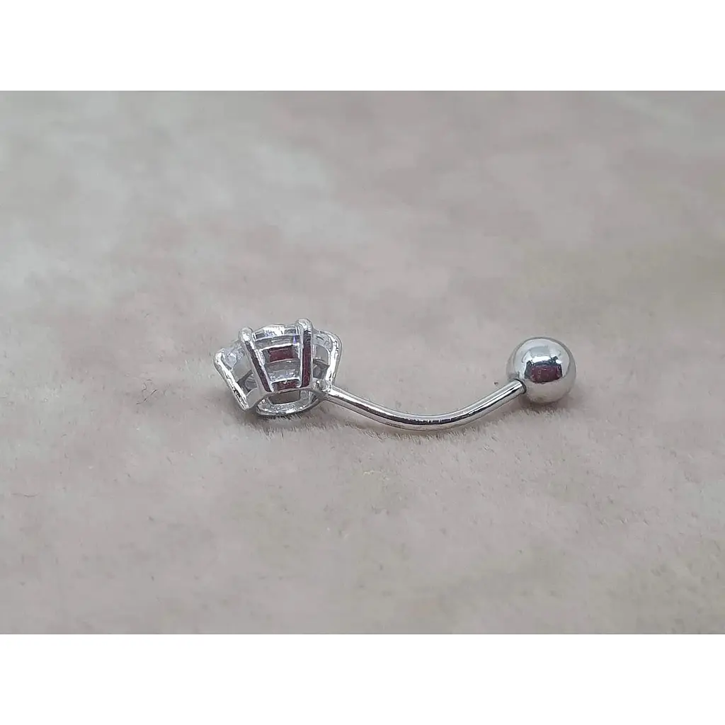 Серебряная серьга для пирсинга пупка Ирий. 6031 - фото 3