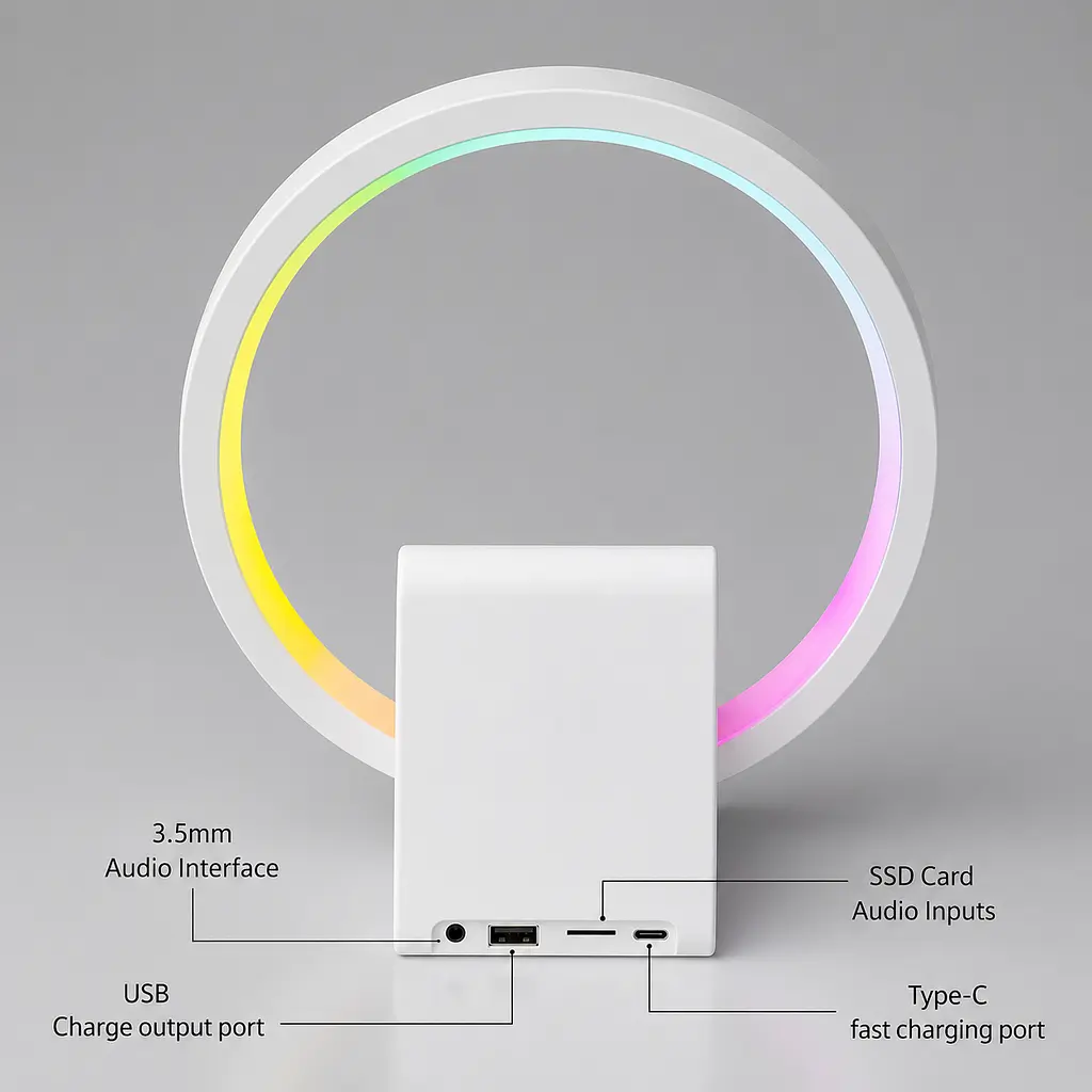 Бездротова зарядка WiWU WI-W021 4в1 15W з Bluetooth колонкою, RGB підсвічуванням та FM радіо - фото 4